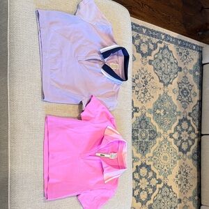 Women’s PINK Cropped Athletic Shirts- Pink and Lavender